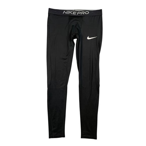 Nike Pro Leggings Mens 2XL Black Dri Fit Fitted Stretch Baselayer Workout Train - Picture 1 of 13